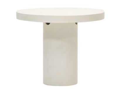 Bílý cementový zahradní jídelní stůl Kave Home Aiguablava 90 cm