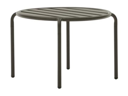 Tmavě zelený kovový zahradní konferenční stolek Kave Home Joncols 60 cm
