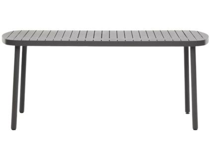 Tmavě šedý kovový zahradní jídelní stůl Kave Home Joncols 180 x 90 cm