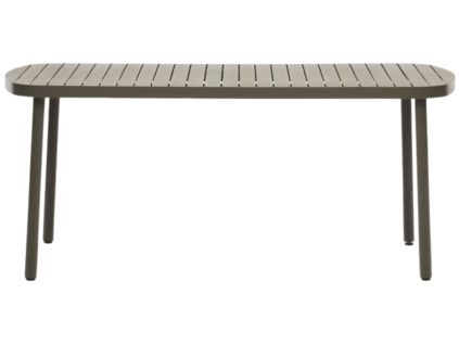 Tmavě zelený kovový zahradní jídelní stůl Kave Home Joncols 180 x 90 cm