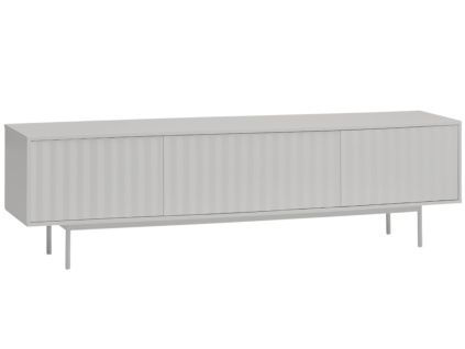 Světle šedý lakovaný TV stolek Teulat Sierra 180 x 40 cm