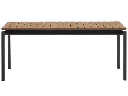 Rozkládací zahradní stůl z polywoodu Canyelles 180/240 x 100 cm s černou podnoží
