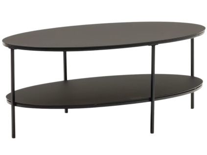 Černý skleněný konferenční stolek Kave Home Fideia 110 x 65 cm