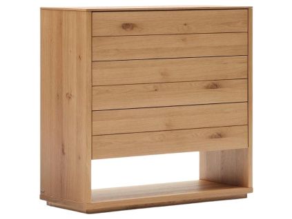 Dubová komoda Kave Home Alguema 100 x 40 cm se zásuvkami