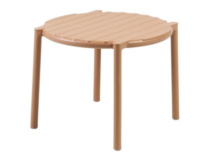 Světle hnědý plastový zahradní odkládací stolek Doga 50 cm