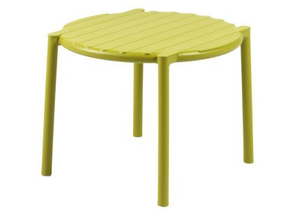 Žlutý plastový zahradní odkládací stolek Doga 50 cm