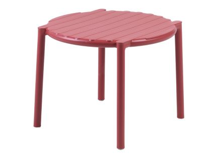 Červený plastový zahradní odkládací stolek Doga 50 cm