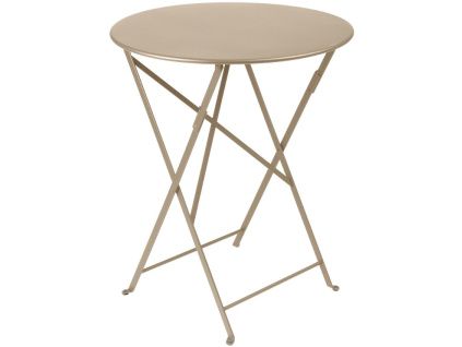 Muškátově šedý kovový skládací stůl Fermob Bistro Ø 60 cm