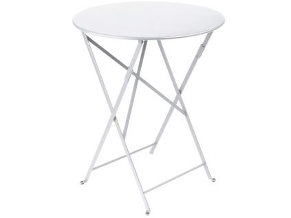 Bílý kovový skládací stůl Fermob Bistro Ø 60 cm