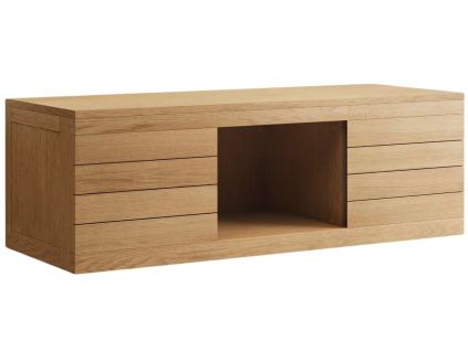 Teaková umyvadlová skříňka Kave Home Yenit 120 x 45 cm