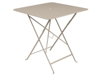 Muškátově šedý kovový skládací stůl Fermob Bistro 71 x 71 cm