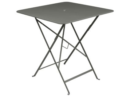 Šedozelený kovový skládací stůl Fermob Bistro 71 x 71 cm