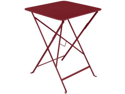Červený kovový skládací stůl Fermob Bistro 57 x 57 cm
