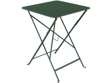 Tmavě zelený kovový skládací stůl Fermob Bistro 57 x 57 cm