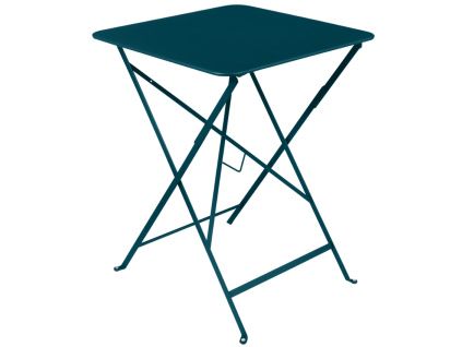 Modrý kovový skládací stůl Fermob Bistro 57 x 57 cm