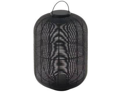 Černá zahradní LED lampa z umělého ratanu Kave Home Saranella 55 cm