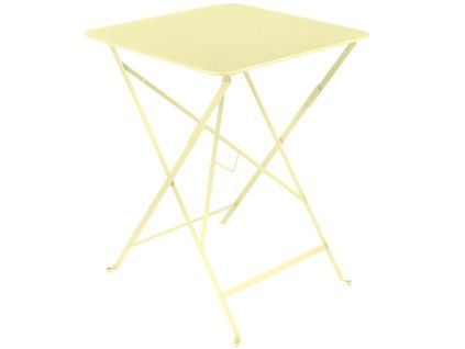 Citronově žlutý kovový skládací stůl Fermob Bistro 57 x 57 cm