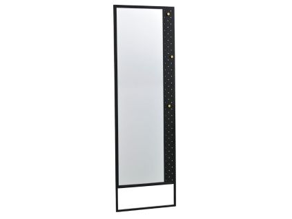 Černé kovové stojací zrcadlo ROWICO CONFETTI 170 x 53 cm