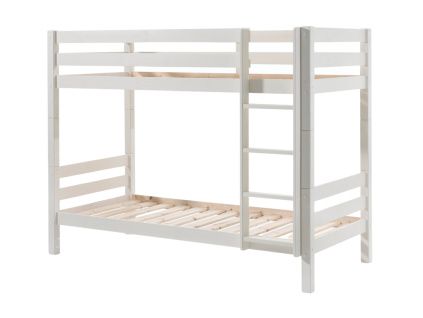 Vyšší bílá borovicová dvoupatrová postel Vipack Pino 90 x 200 cm