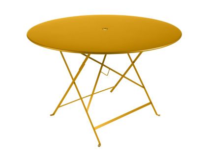 Žlutý kovový skládací stůl Fermob Bistro 117 cm