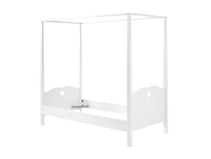 Bílá lakovaná postel s nebesy Vipack Amori 90 x 200 cm