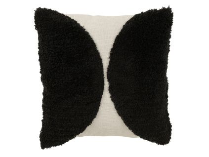 Černobílý látkový polštář J-line Olca 45 cm