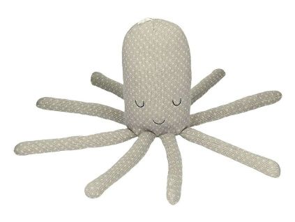 Šedá vlněná hračka chobotnice Octopus 45 cm