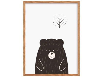 Dětský obraz Scandi Forest bear 40 x 30 cm