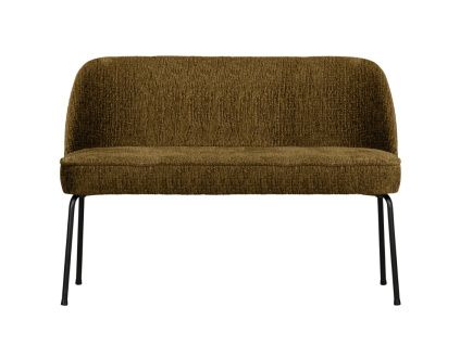 Hnědožlutá sametová lavice Tergi 120 cm