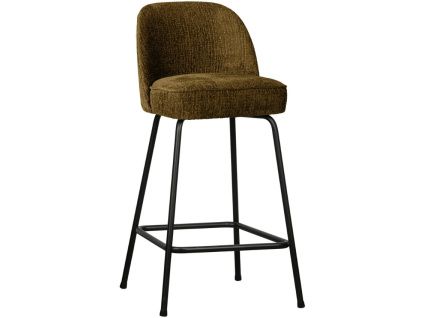 Hnědožlutá sametová barová židle Tergi 64 cm