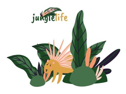 Samolepka na zeď Jungle Life Porcupine 75 x 100 cm