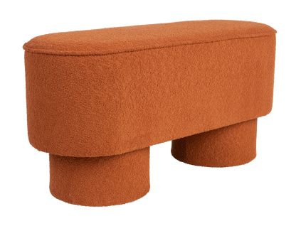 Oranžová bouclé lavice WLL MARCOS 93 cm