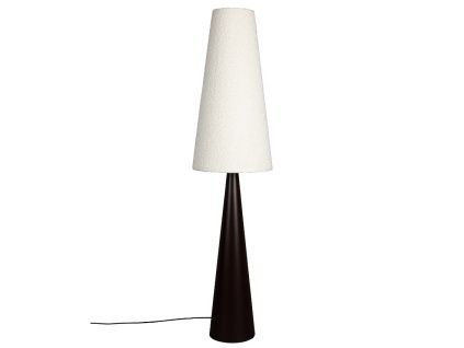 Tmavě hnědá kovová stojací lampa DUTCHBONE MIKI 166 cm