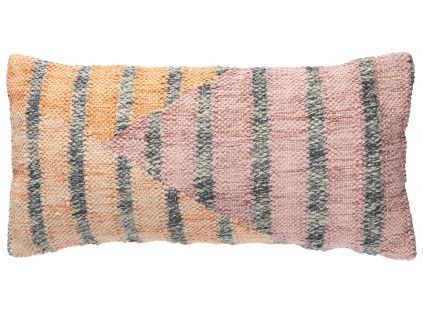 Oranžovo-růžový bavlněný polštář DUTCHBONE HAMPTON 30 x 60 cm