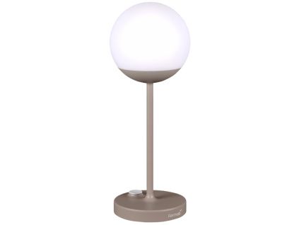 Muškátově šedá venkovní LED lampa Fermob MOOON! 41 cm