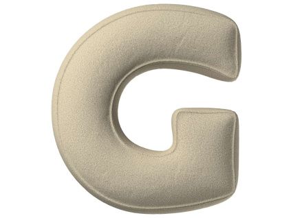 Béžový bouclé polštář písmeno G 40 cm