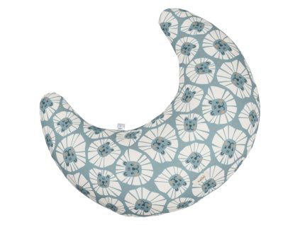 Modrý bavlněný kojicí polštář Denim Lions 62 cm