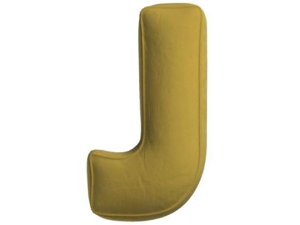 Olivově zelený sametový polštář písmeno J 40 cm