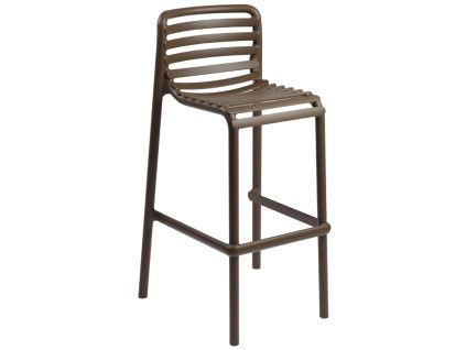 Hnědá plastová zahradní barová židle Doga 75 cm