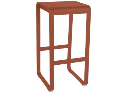 Zemitě červená hliníková zahradní barová židle Fermob Bellevie 75 cm