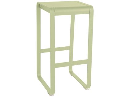 Světle zelená hliníková zahradní barová židle Fermob Bellevie 75 cm