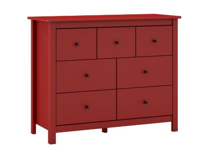 Červená borovicová komoda Marckeric Misti 110 x 40 cm