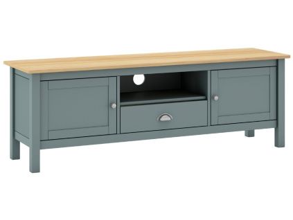 Zelený dřevěný TV stolek Marckeric Misti 158 x 40  cm