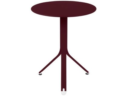 Třešňově červený kovový stůl Fermob Rest'O Ø 60 cm