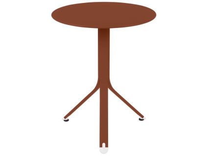 Zemitě červený kovový stůl Fermob Rest'O Ø 60 cm