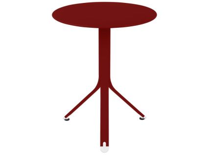 Červený kovový stůl Fermob Rest'O Ø 60 cm