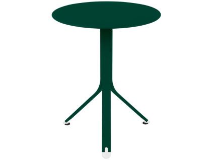 Tmavě zelený kovový stůl Fermob Rest'O Ø 60 cm