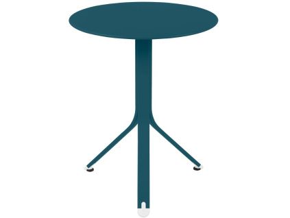 Modrý kovový stůl Fermob Rest'O Ø 60 cm