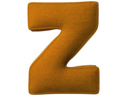 Cihlově oranžový sametový polštář písmeno Z 40 cm