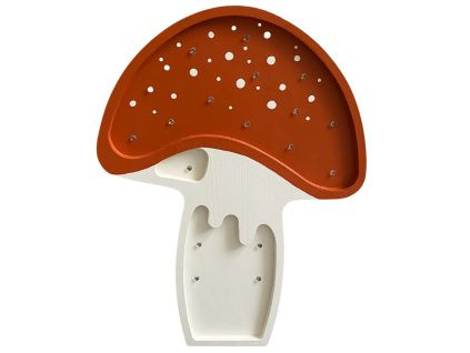 Dřevěná dětská LED lampa Muchomůrka 37,5 cm